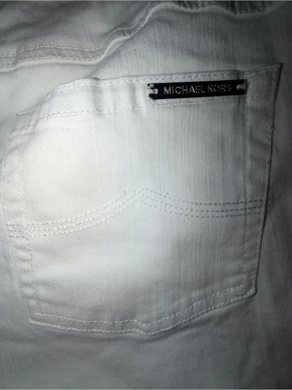 Michael Kors White Denim Jeans with Branded Back Pocket. Sz 16w